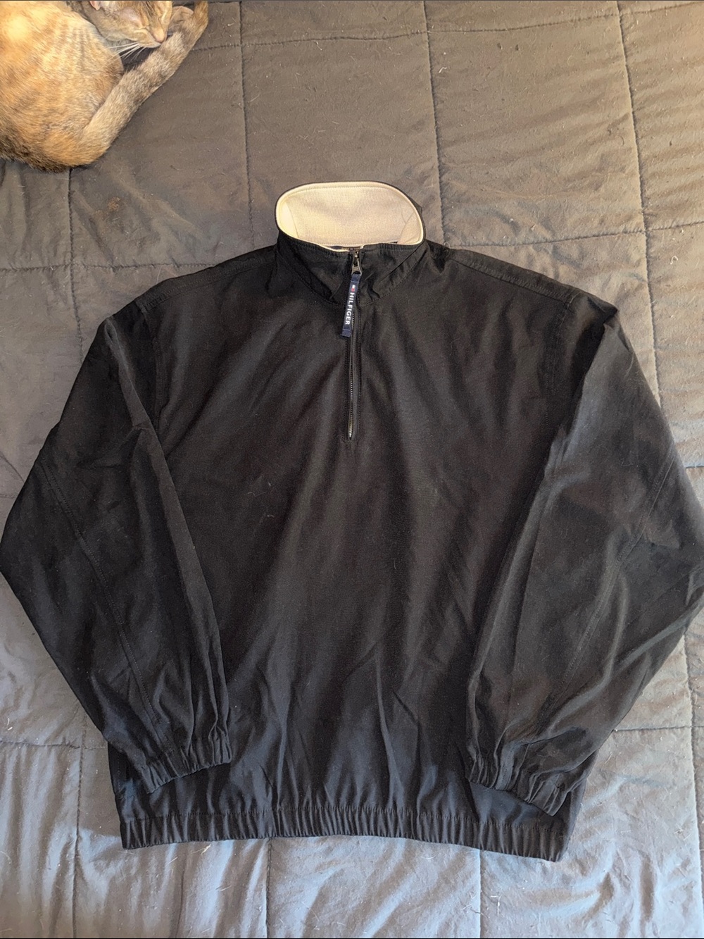 Tommy Hilfiger Black and Beige Windbreaker